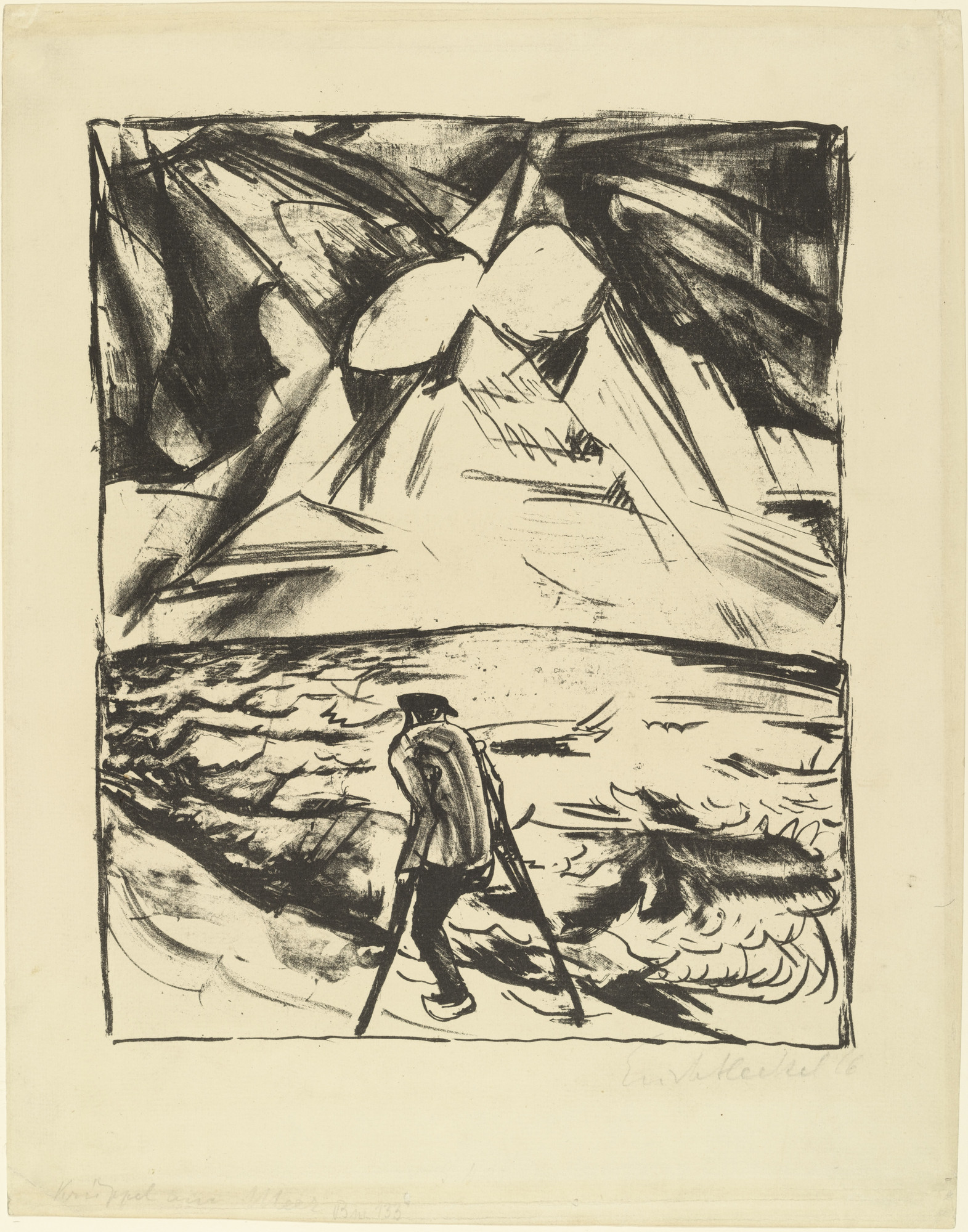 Erich Heckel. Cripple by the Ocean (Krüppel am Meer)