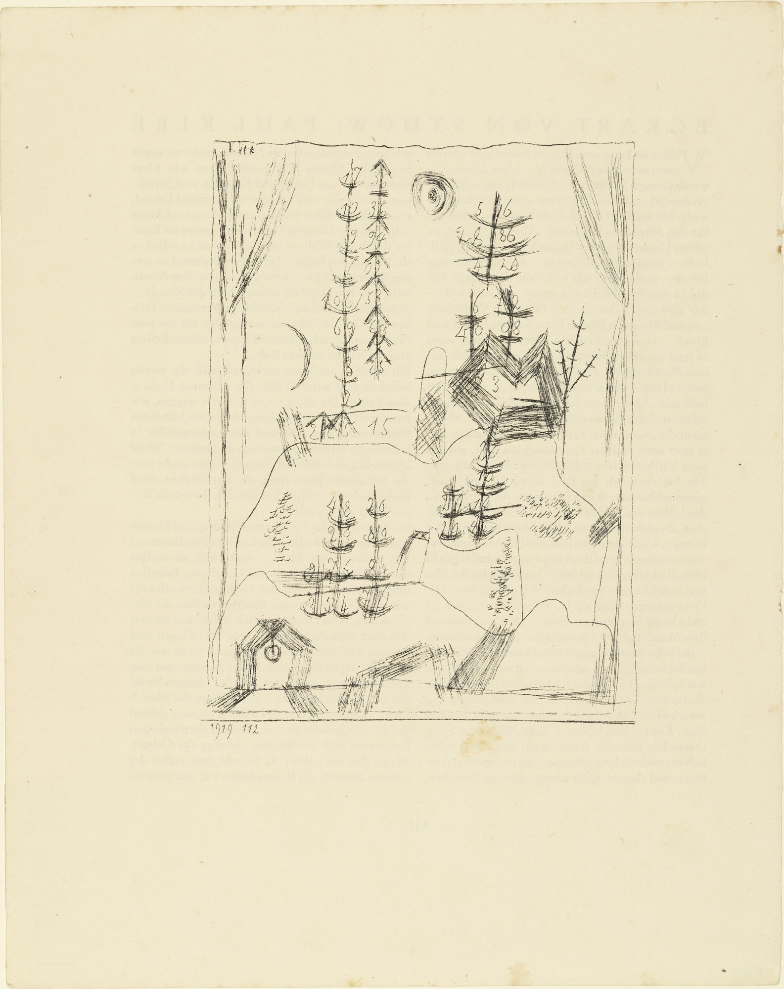 Paul Klee. Forest (Wald) from the deluxe periodical _Münchner Blätter für Dichtung und Graphik_vol. 1, no. 9