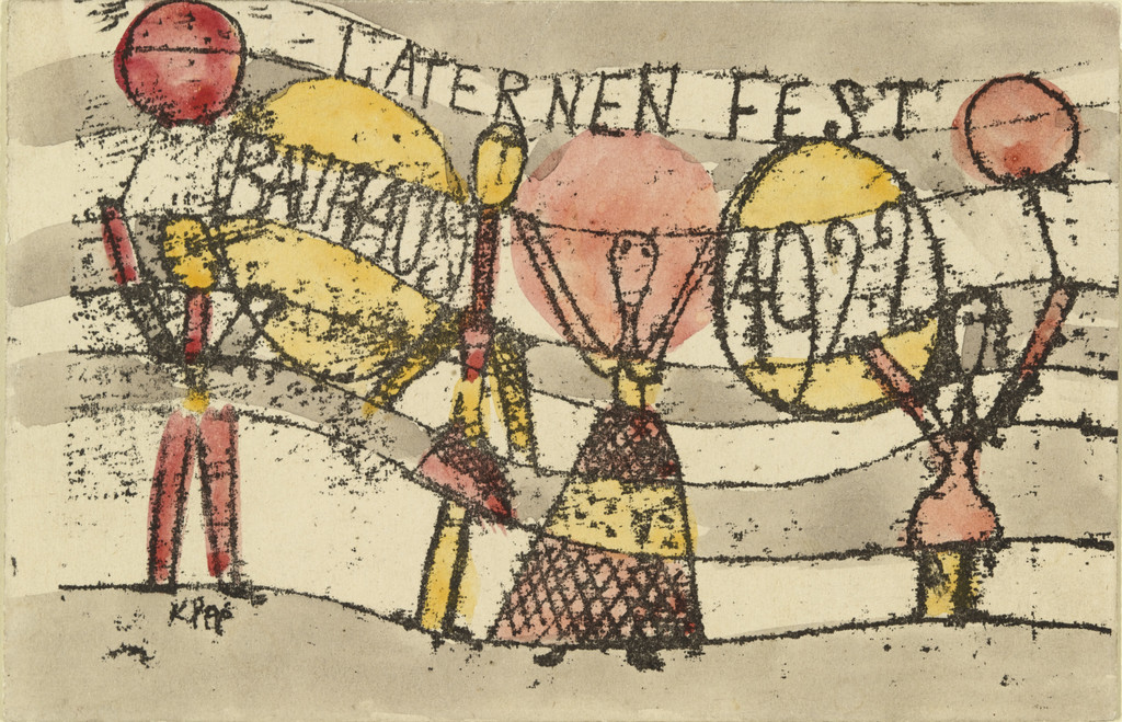 Postcard for Bauhaus Lantern Party 1922 (Laternenfest Bauhaus 1922)