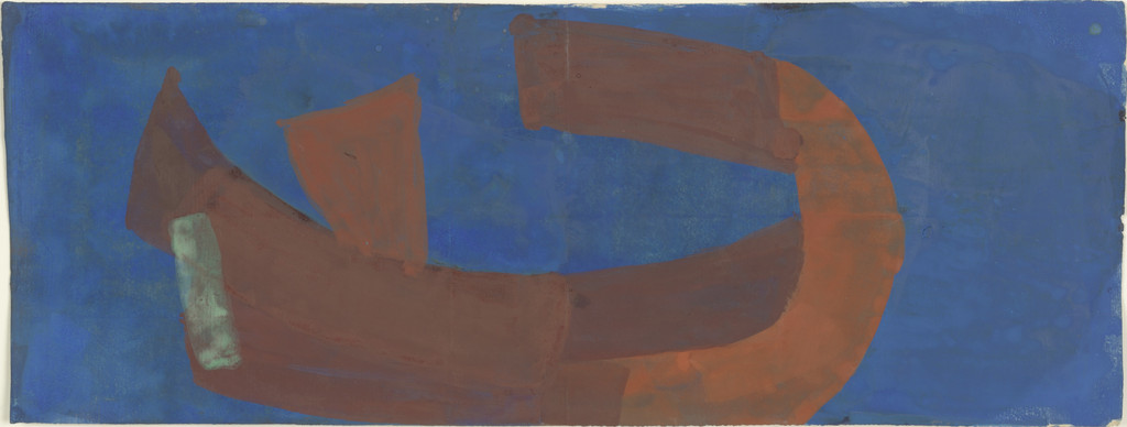 red areas on bluebird blue, small malachite area, Suzan Frecon, (2003)