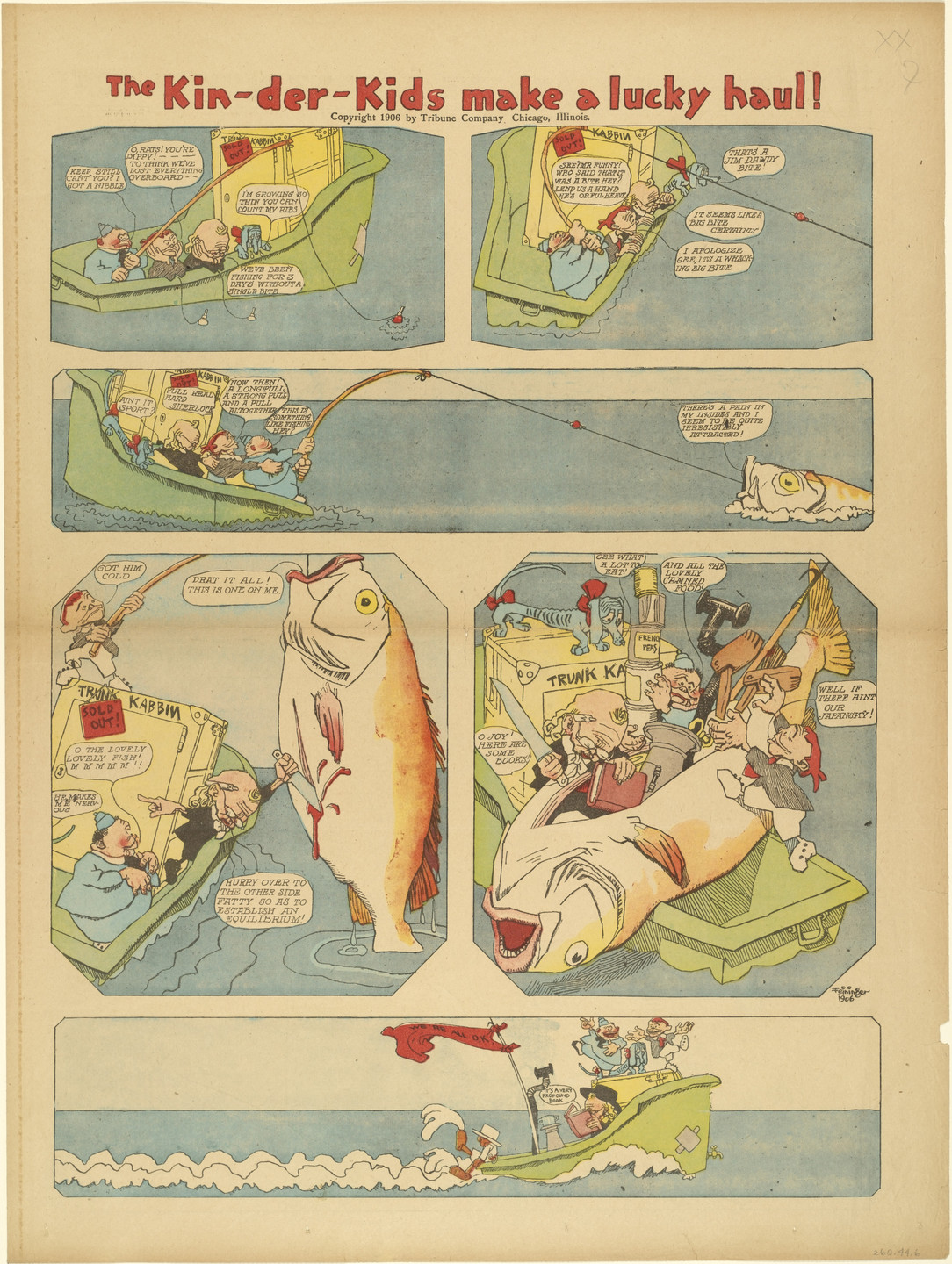 Lyonel Feininger. The Kin-der-Kids Make a Lucky Haul! from The Chicago Sunday Tribune. (June 10) 1906