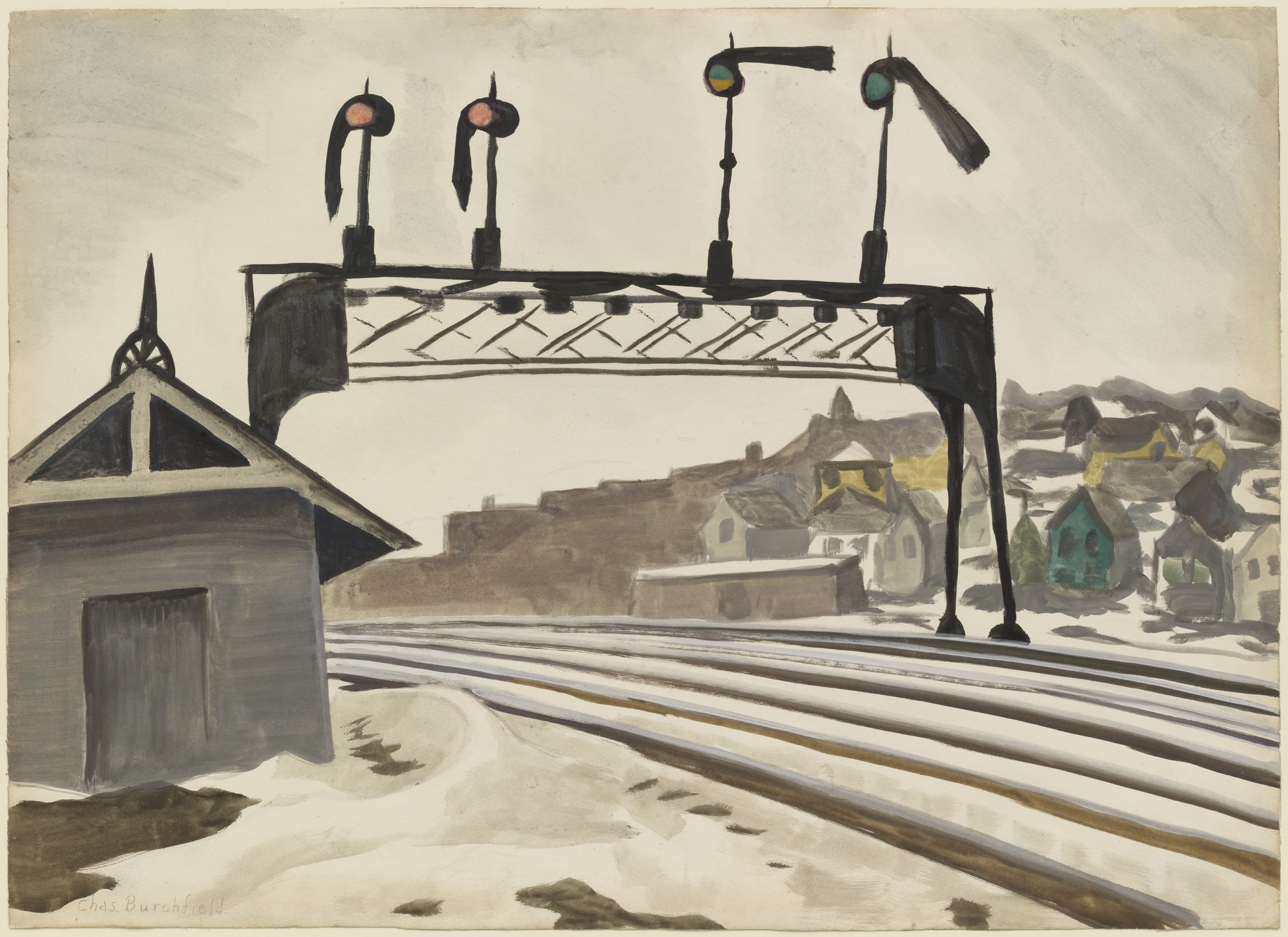 Charles Burchfield. Railroad Gantry. 1920