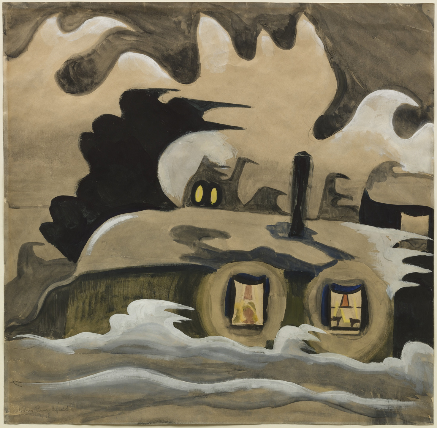 Charles Burchfield. The Night Wind. 1918