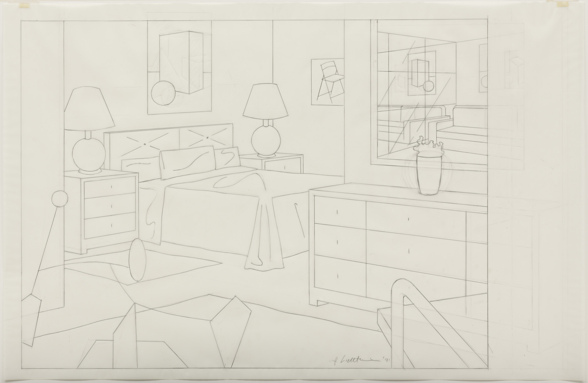 Roy Lichtenstein. Study for Interior with Mobile