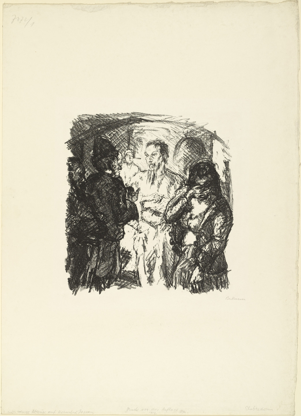 Max Beckmann. Christ and the Sinner (Christus und die Sünderin) from Six Lithographs to the New Testament (Sechs Lithographien zum Neuen Testament). (1911)