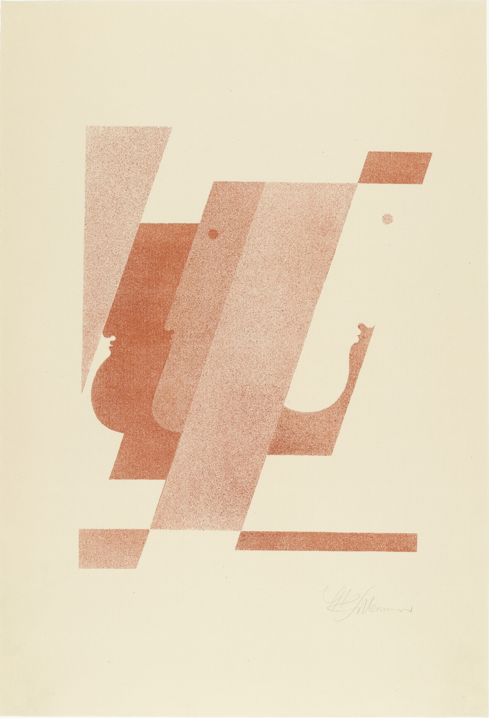 Oskar Schlemmer. Three Vertical Profiles, One Pointing to the Right (Drei Profile in Senkrechten, eines nach rechts) from Play on Heads (Spiel mit Köpfen). c. 1920, published 1923