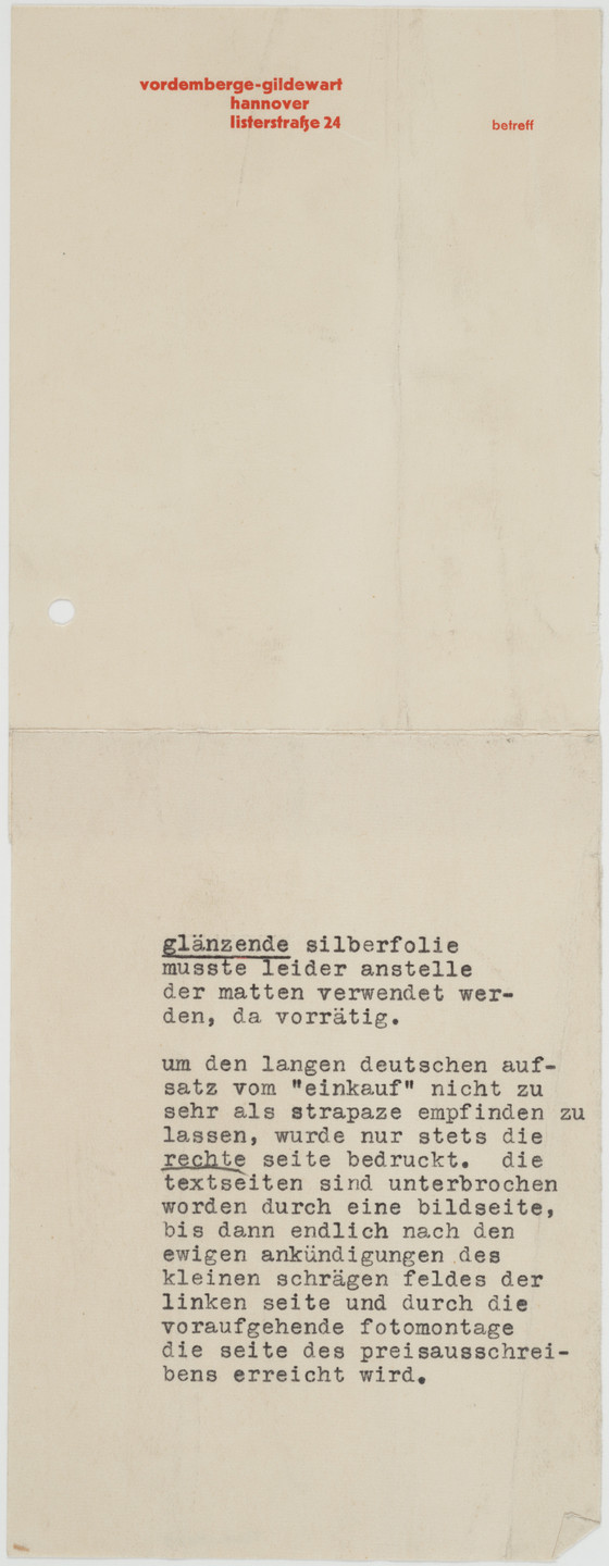 Friedrich Vordemberge-Gildewart. Vordemberge-Gildewart, Hannover Listerstrasse 24. Unknown