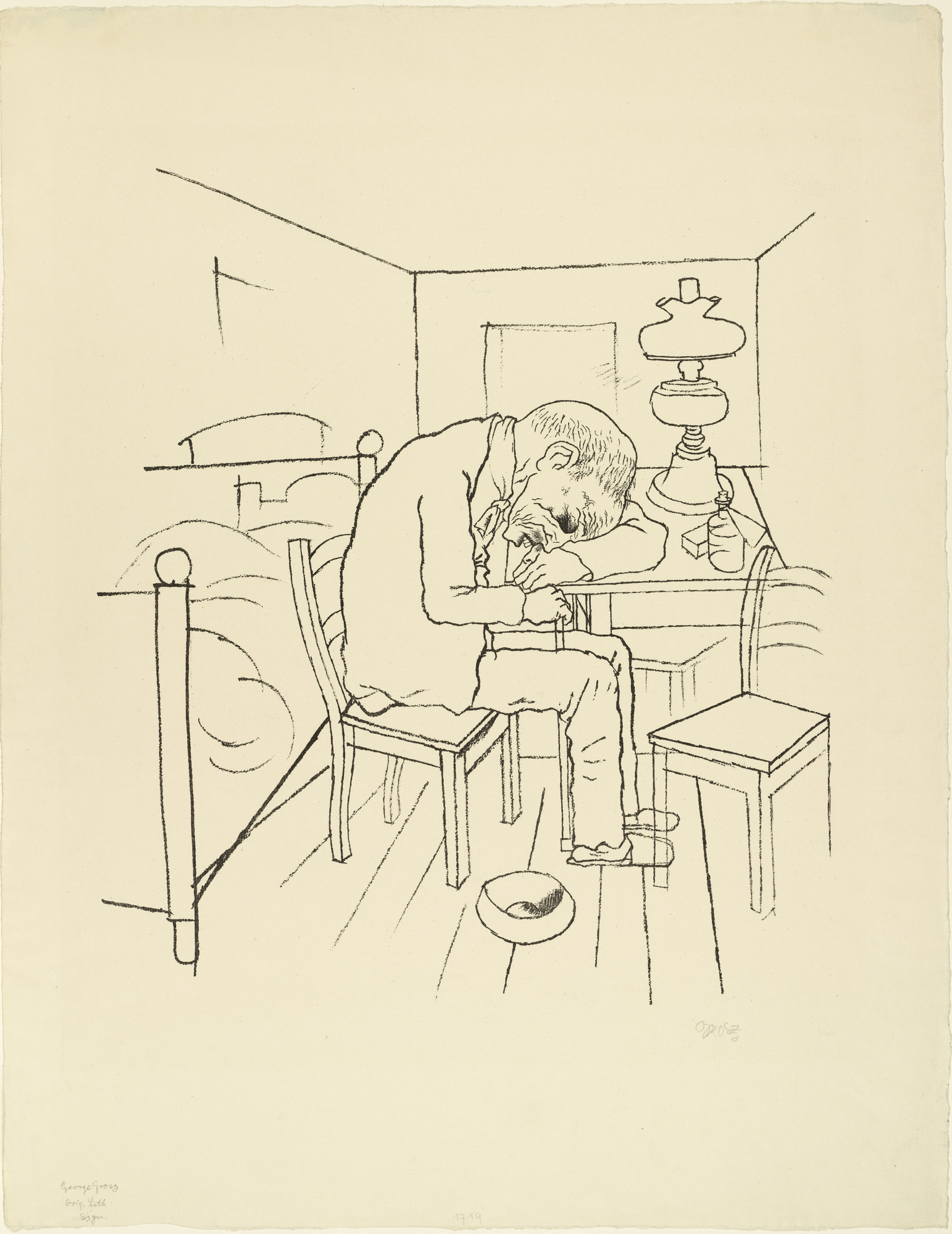 George Grosz. Let Those Swim Who Can - The Heavy May Sink! (Schwimme, wer schwimmen kann, und wer zu plump ist, geh' unter!) from the portfolio The Robbers (Die Räuber)