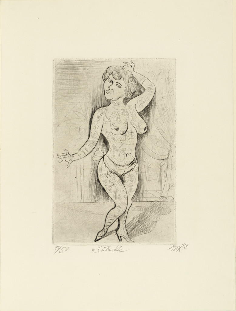 Maud Arizona (Suleika, The Tattooed Wonder) [Maud Arizona (Suleika, das tätowierte Wunder)] from the portfolio Circus (Zirkus), Otto Dix, 1922