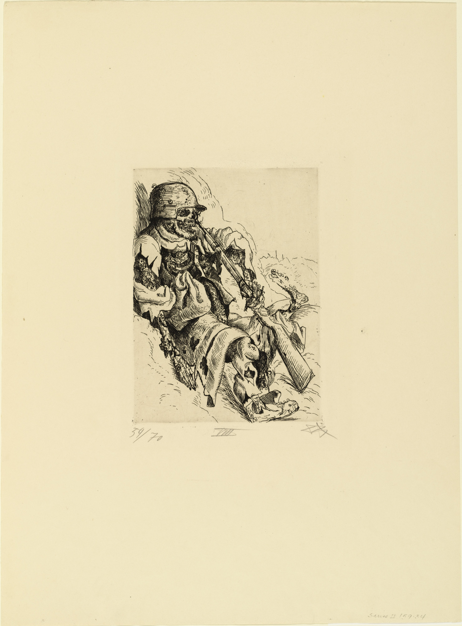 Otto Dix. Dead Sentry in the Trench ( Toter Sappenposten ) from