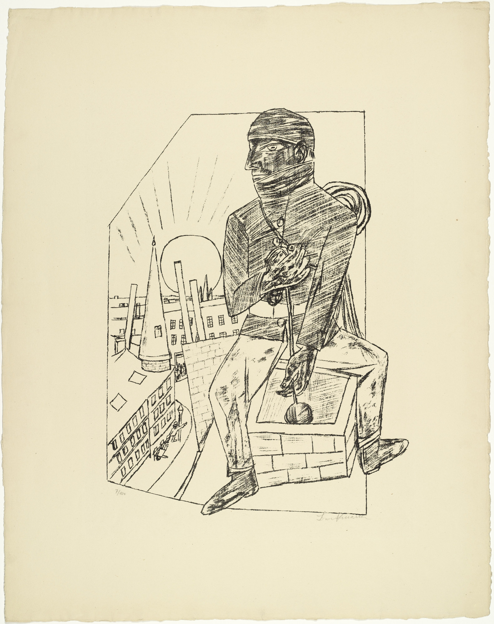 Max Beckmann. The Chimney Sweep (Der Schornsteinfeger) from Trip