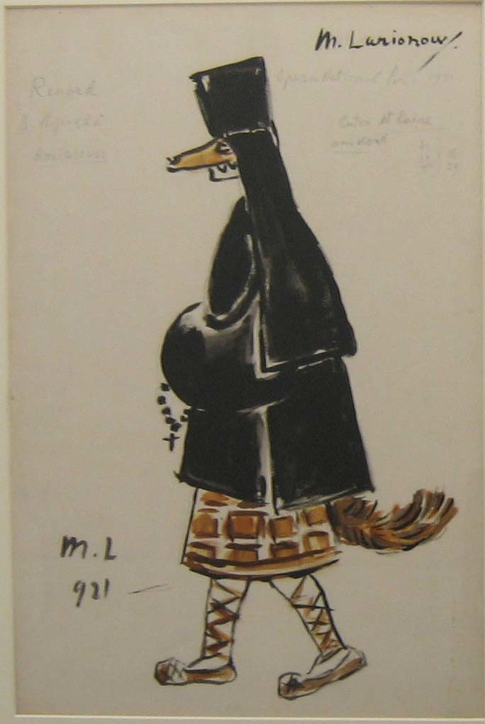 Mikhail Larionov. The Fox (Disguised as a Nun). Costume design for the ballet Le Renard. (1921)