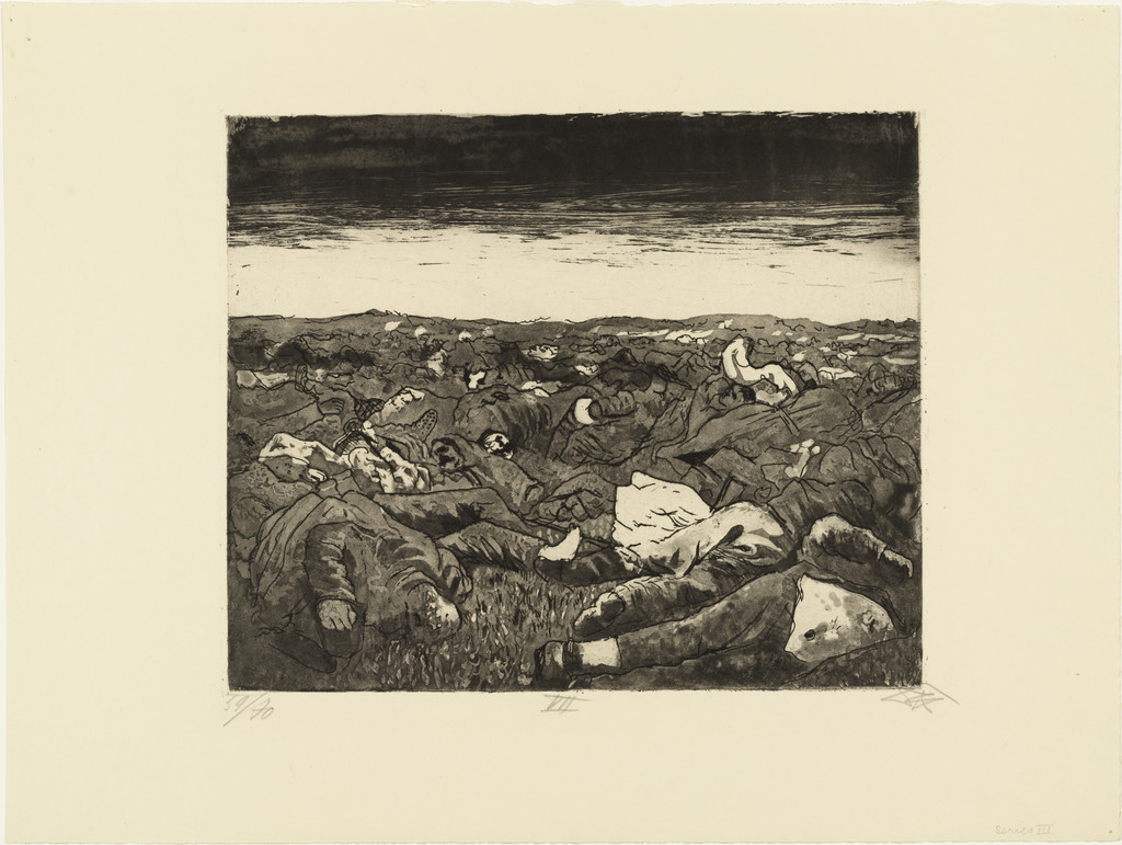 Evening on the Wijtschaete Plain (November 1917) (Abend in der Wijtschaete-Ebene [November 1917]) from The War (Der Krieg)