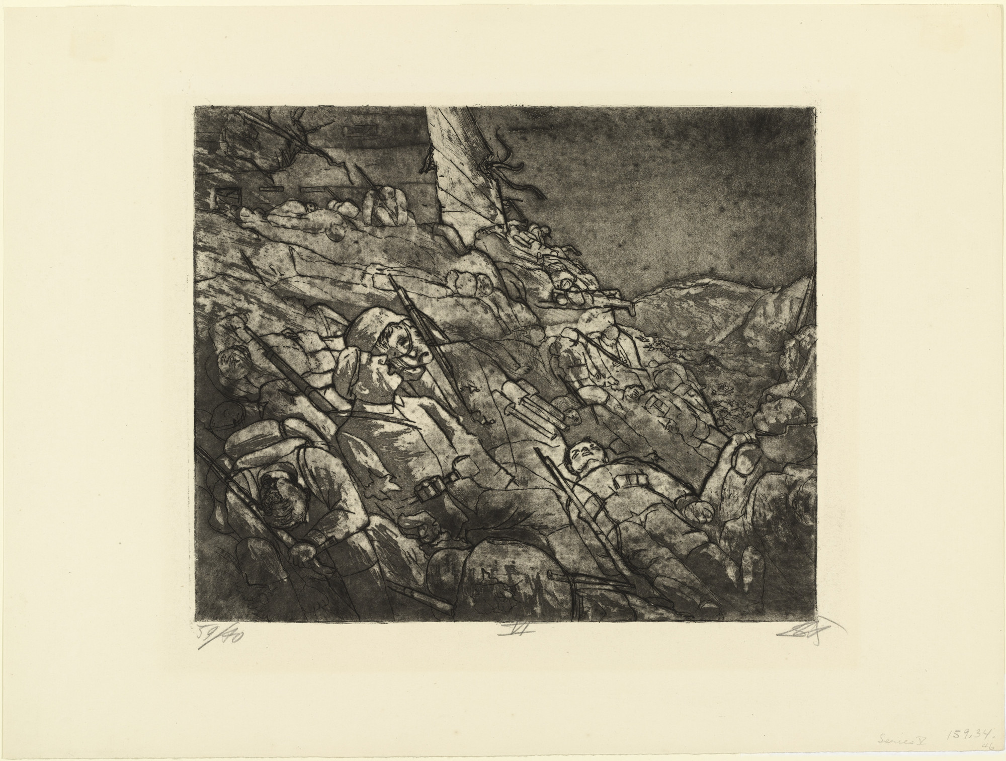 Otto Dix. The Sleepers of Fort Vaux (Gas Victims) [Die Schlafenden von Fort Vaux (Gas-Tote)] from The War (Der Krieg)