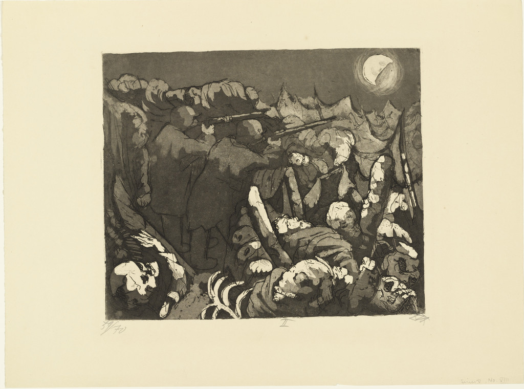 The Outposts in the Trenches Must Maintain the Bombardment at Night (Die Sappenposten haben nachts das Feuer zu unterhalten) from The War (Der Krieg)