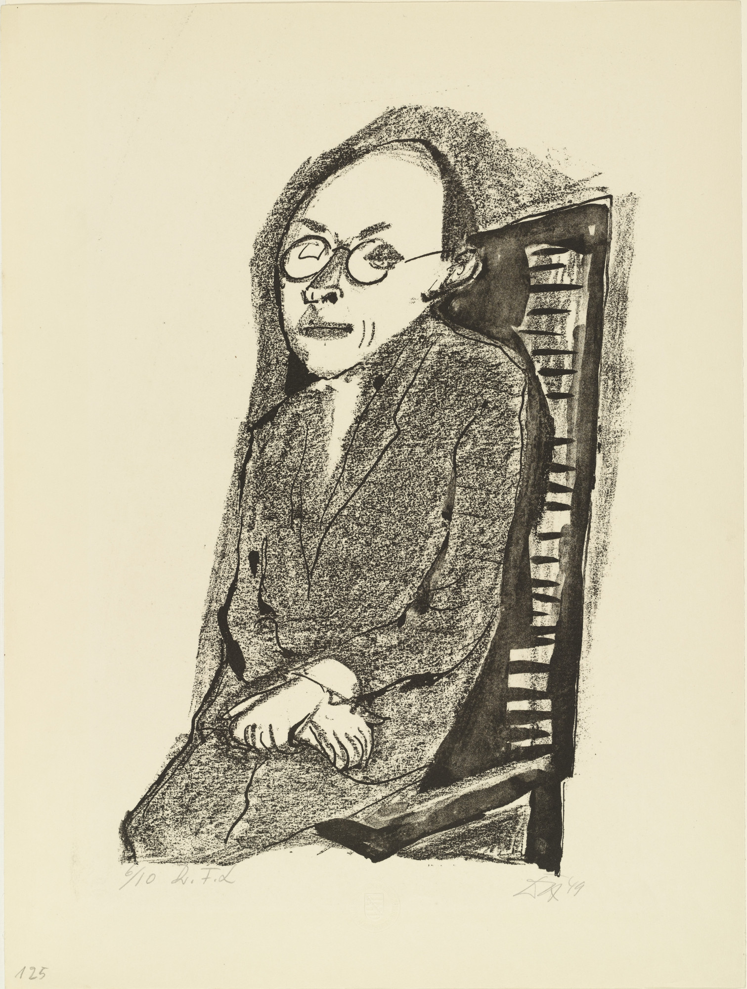 Otto Dix. Portrait of Dr. Löffler, Seated I (Upright) (Bildnis Dr. Löffler, sitzend I [aufrecht])