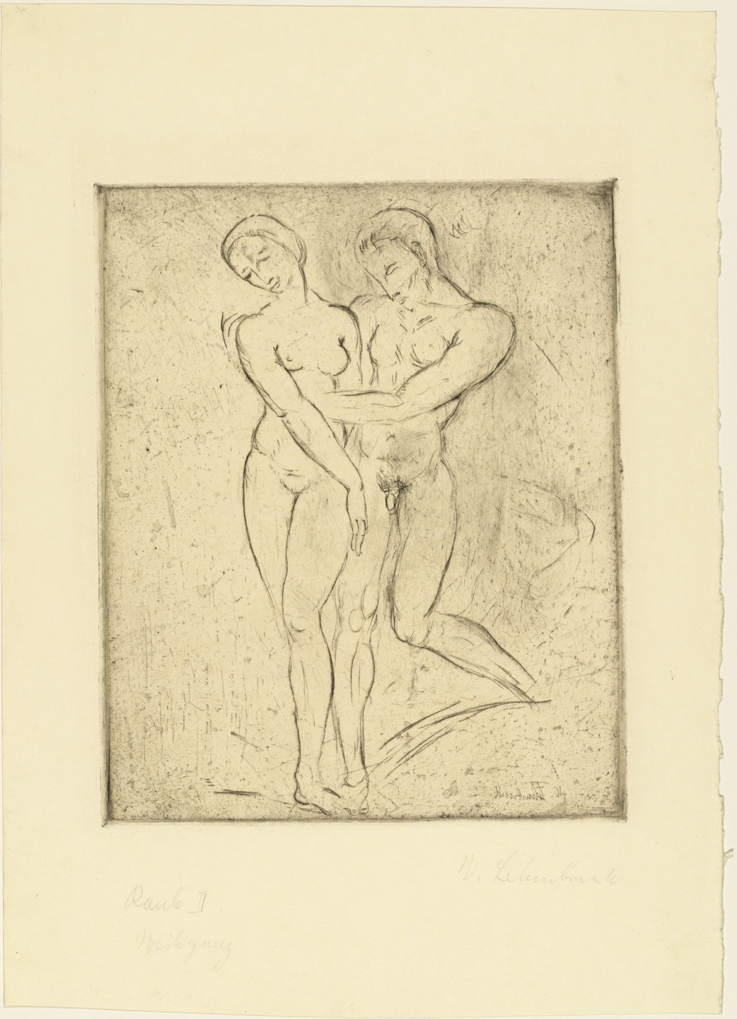 Wilhelm Lehmbruck. Rape I, woman full figure (Raub I, Weib ganz). (1911)