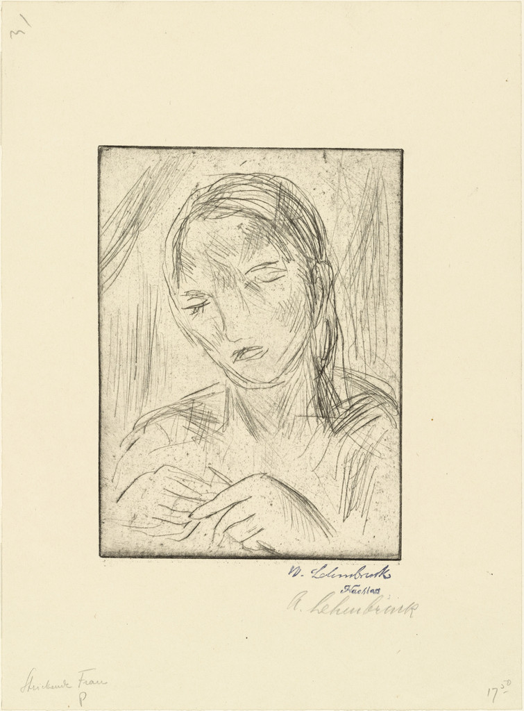 Woman Knitting (Strickende Frau)