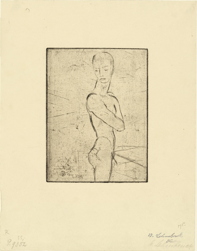 Young Man, Half Nude, Turning (Jünglings-Halbakt, sich umwendend)