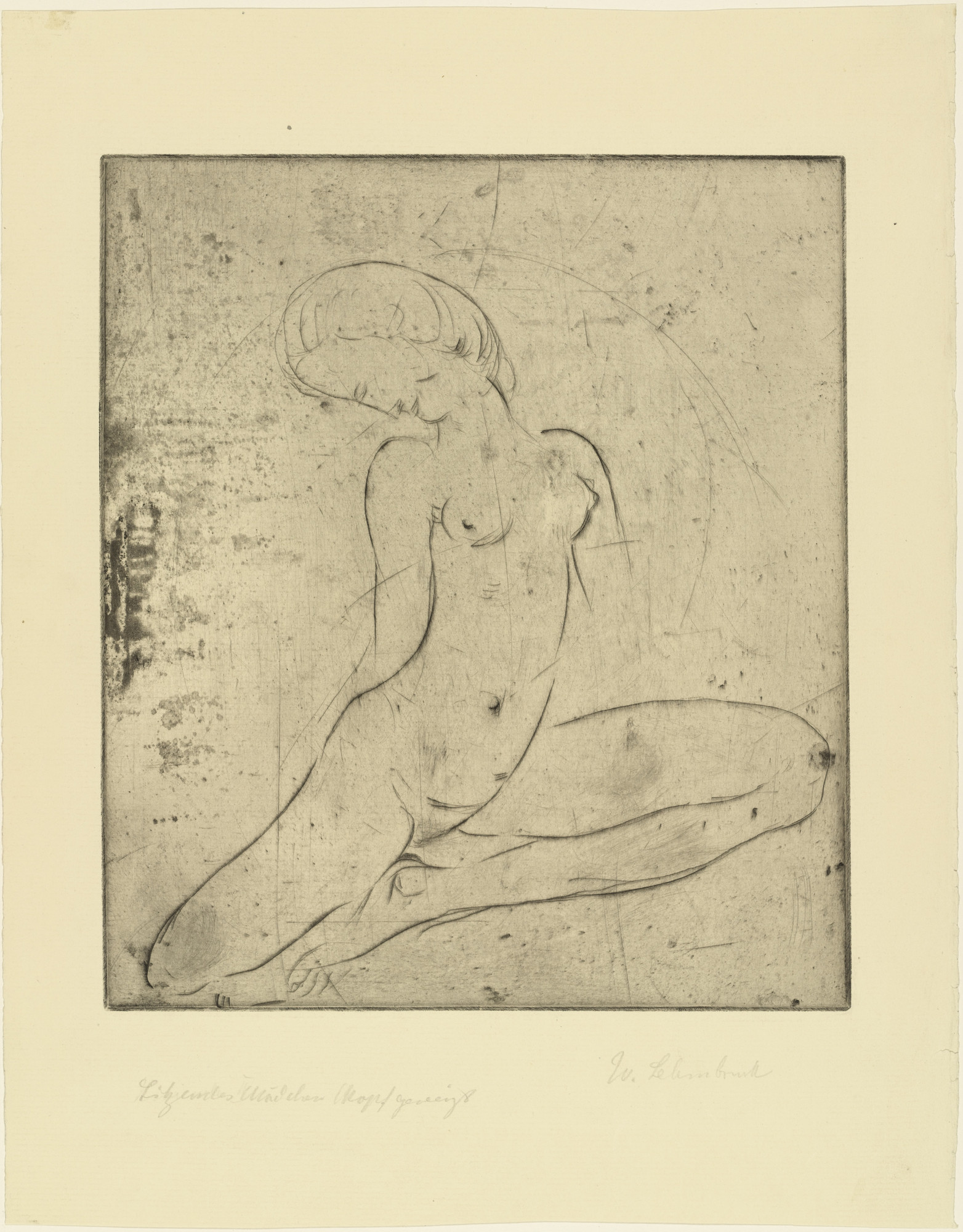 Wilhelm Lehmbruck. Seated Girl with Bent Head (Sitzendes Mädchen, Kopf geneigt)