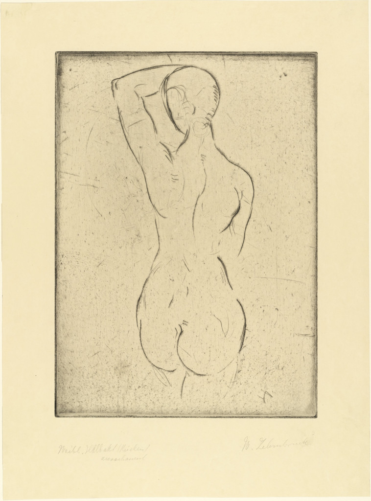 Female Nude from the Back, Looking Out (Weiblicher Rückenakt, ausschauend)