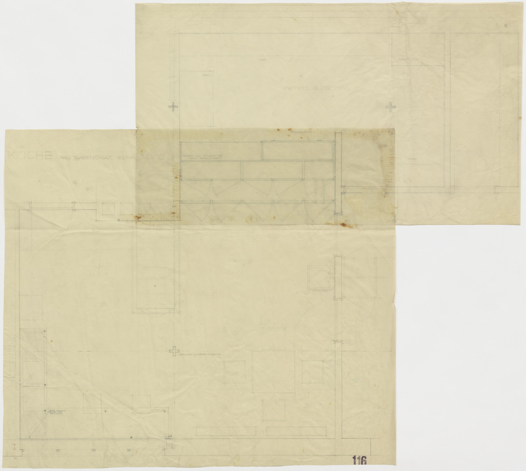 Tugendhat House, Brno, Czech Republic, Kitchen. Plan.