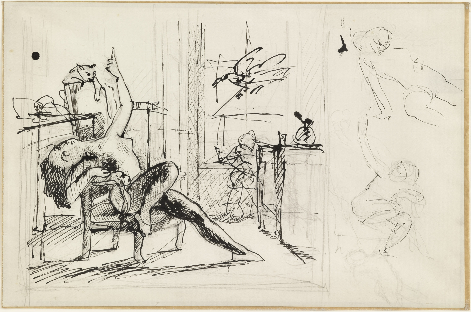 Balthus (Baltusz Klossowski de Rola). Study for Nude with Cat. (c. 1949)