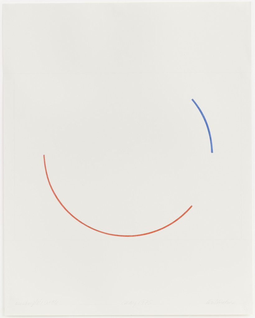 Incomplete Circle (five-unit drawing with blue and red incomplete circles)