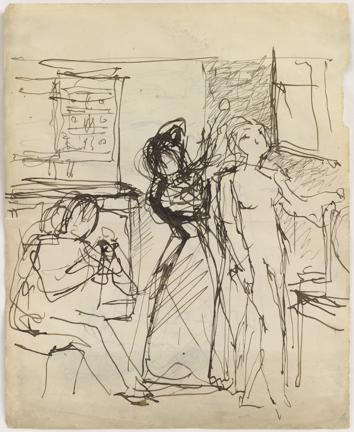 Balthus (Baltusz Klossowski de Rola). a) Study for Cathy Dressing b) Study for The Street. (1933)