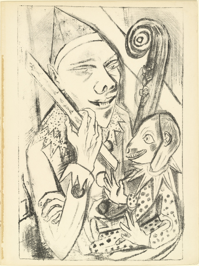 Pierrot and Mask (Pierrot und Maske) (plate 30) from the illustrated book Deutsche Graphiker der Gegenwart (German Printmakers of Our Time)