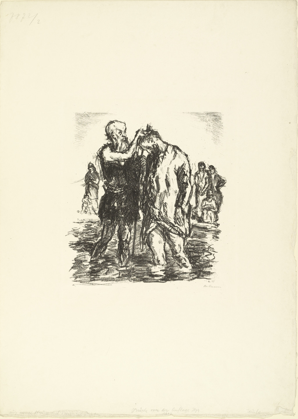 Max Beckmann. The Baptism of Christ (Taufe Christi) from Six Lithographs to the New Testament (Sechs Lithographien zum Neuen Testament). (1911)