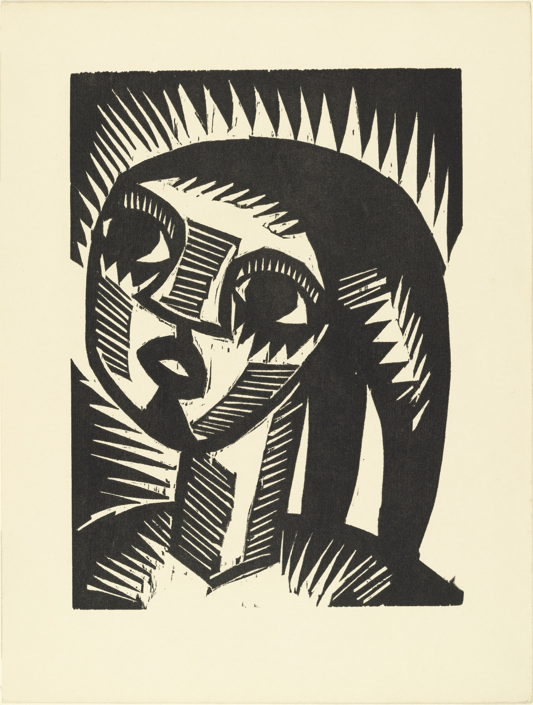 Karl Schmidt-Rottluff. Girl with Braids (Mädchen mit Zöpfen) (plate, loose leaf) from the periodical Das Kunstblatt, vol. 2, no. 2 (Feb 1918). 1918 (executed 1917)
