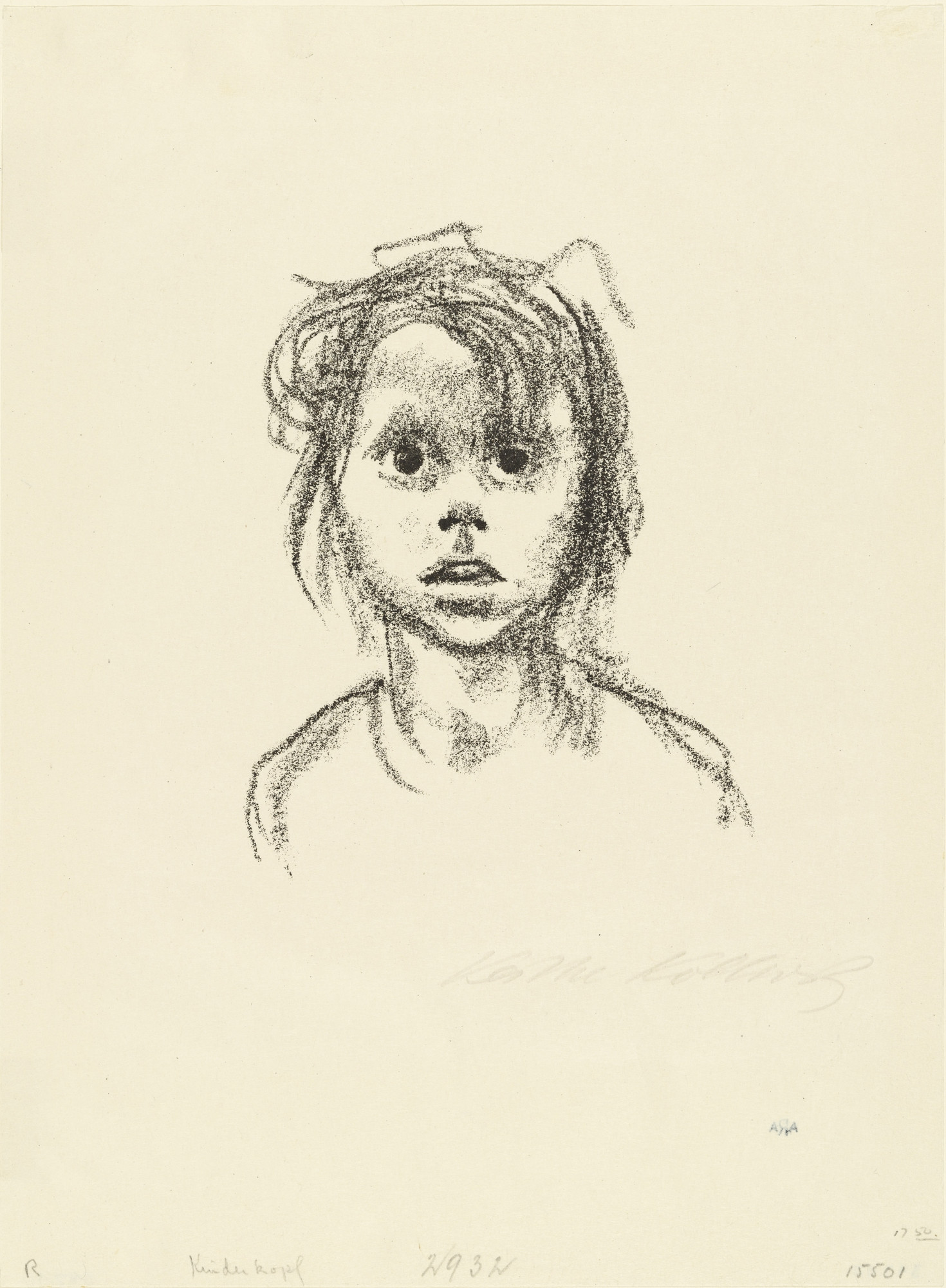 Käthe Kollwitz. Child's Head (Kinderkopf)