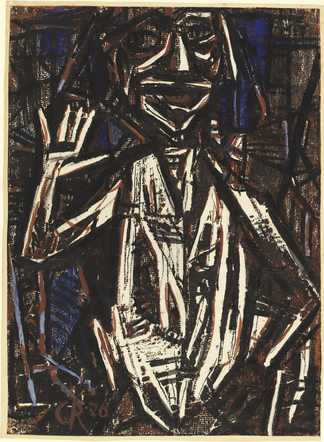 Christian Rohlfs. Idol (Torso with Raised Hand) [Götze (Halbfigur mit erhobener Hand)]. (1921), dated 1926