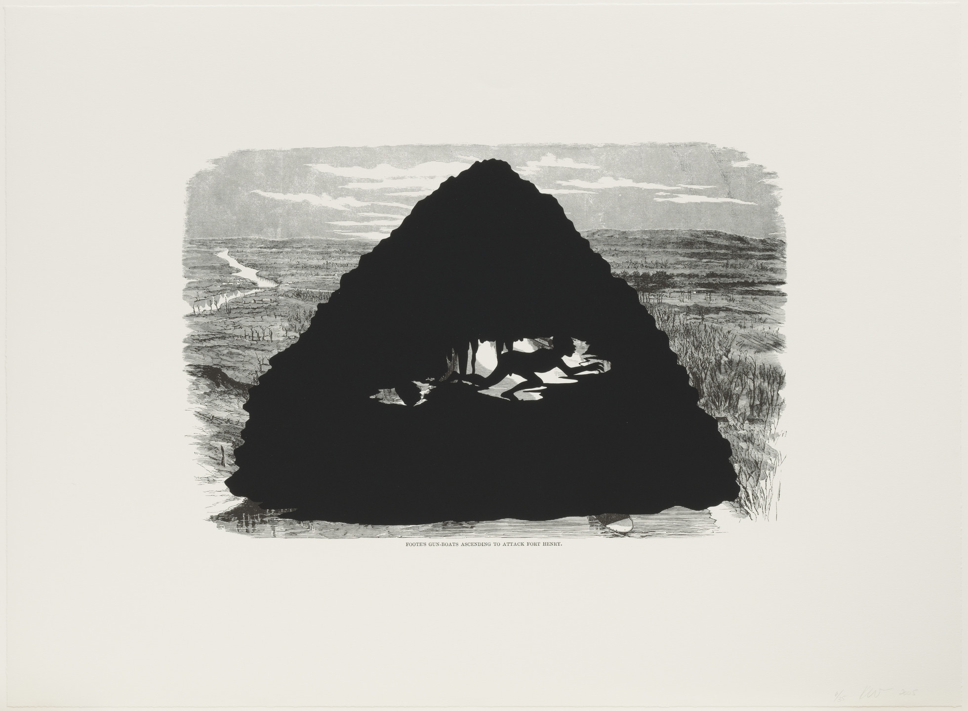Kara Walker. Foote's Gun-Boats Ascending to Attack Fort Henry from