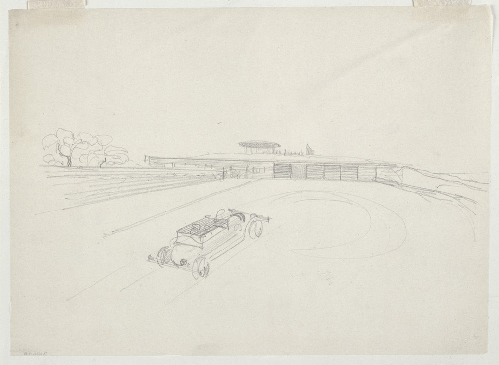 Golf Club Project, Krefeld, Germany (Sketch view from approach)