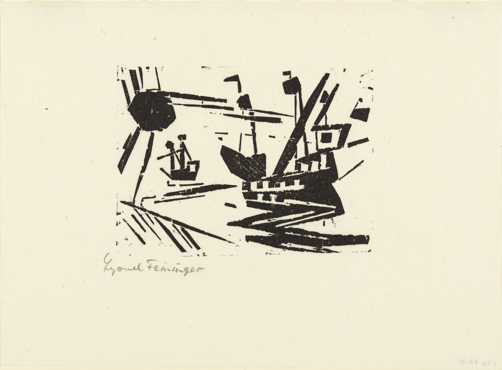 Ships and Sun (Schiffe und Sonne) from Ten Woodcuts by Lyonel Feininger