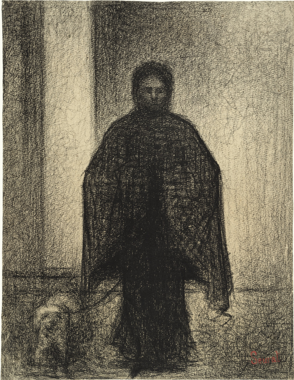 Georges-Pierre Seurat. Woman with a Dog (Femme avec chien). c. 1882–83