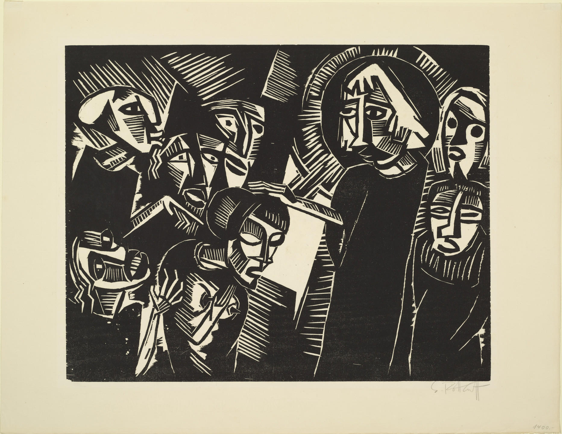 Karl Schmidt-Rottluff. Christ and the Adulteress (Kristus