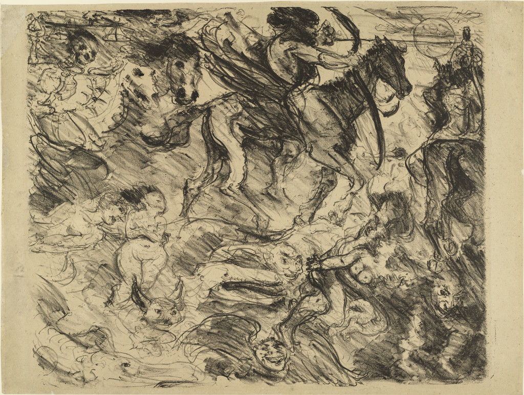Untitled (plate 3, chapter IV, verses 1-10) for the portfolio The Revelation of St. John (Die Offenbarung Johannis)