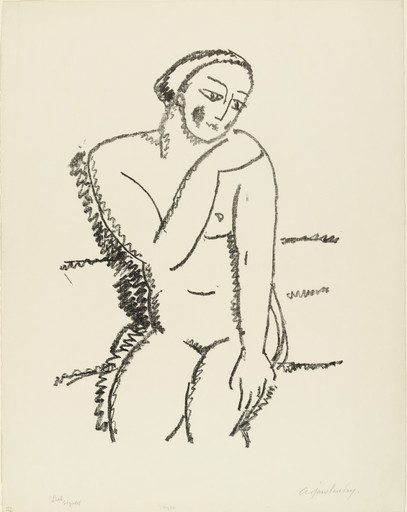 Seated Female Nude (With Right Hand on the Left Shoulder)
