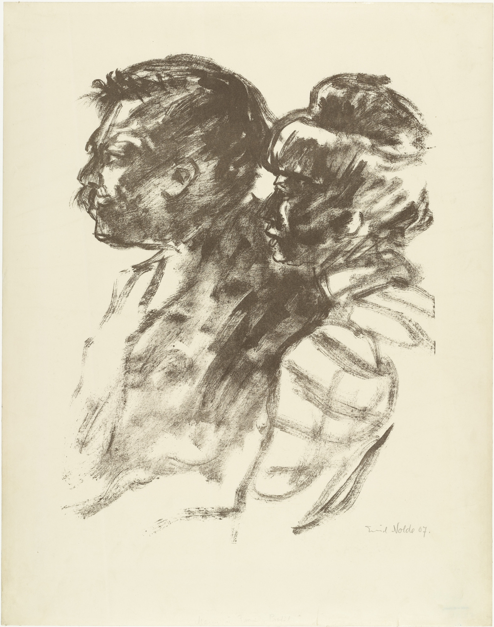 Emil Nolde. Man and Woman, in Profile (Mann und Frau, Profil)