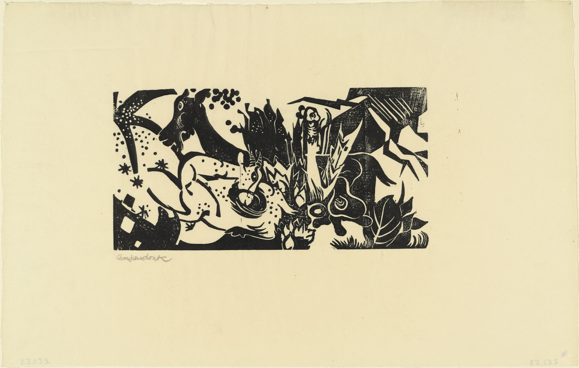 Heinrich Campendonk. Two Goats (Zwei Ziegen). (1916/17)