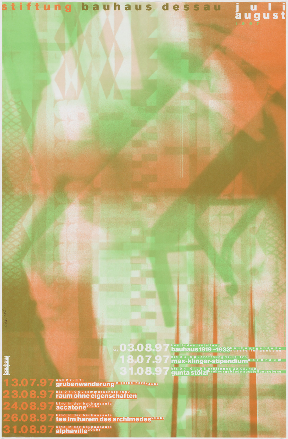 Cyan. Stiftung Bauhaus Dessau Juli August 1997. 1997