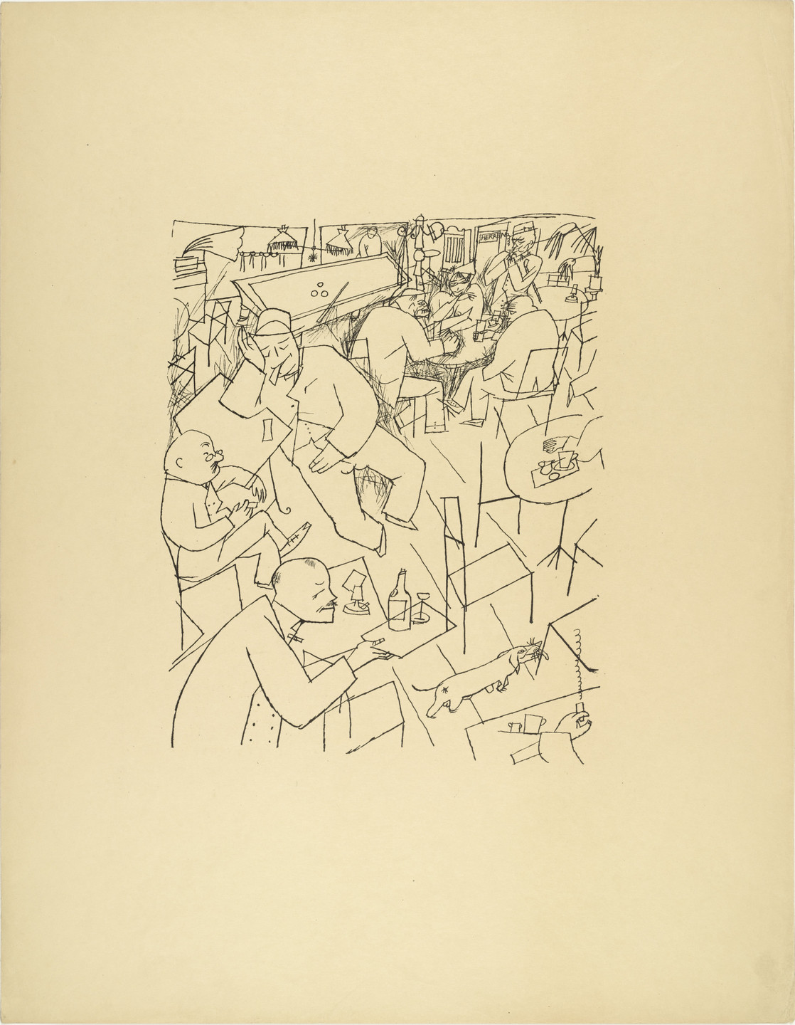 George Grosz. Joint (Kaschemme) from The First George Grosz Portfolio (Erste George Grosz-Mappe). 1916, published 1916–17