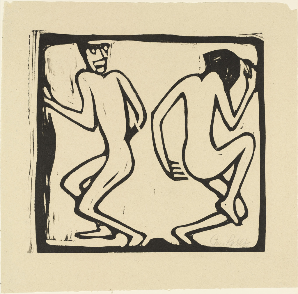 Two Dancers (Zwei Tanzende) from the portfolio New European Graphics, 5th Portfolio: German Artists, 1921 (Neue Europäische Graphik, 5. Mappe: Deutsche Künstler, 1921)