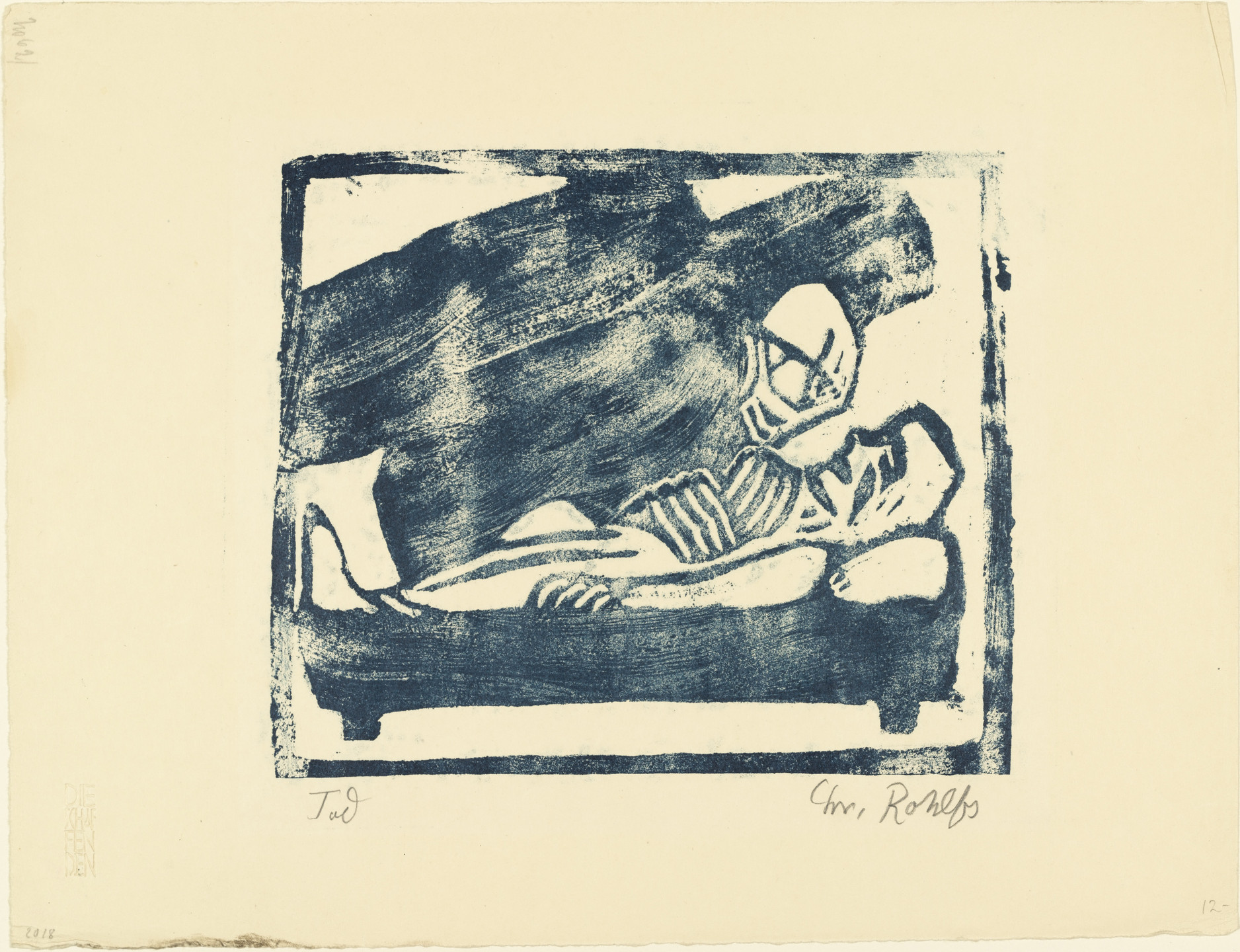 Christian Rohlfs. Death (Der Tod) from the periodical in portfolio form Die Schaffenden, vol. 2, no. 1. (c. 1912-13, published 1920)