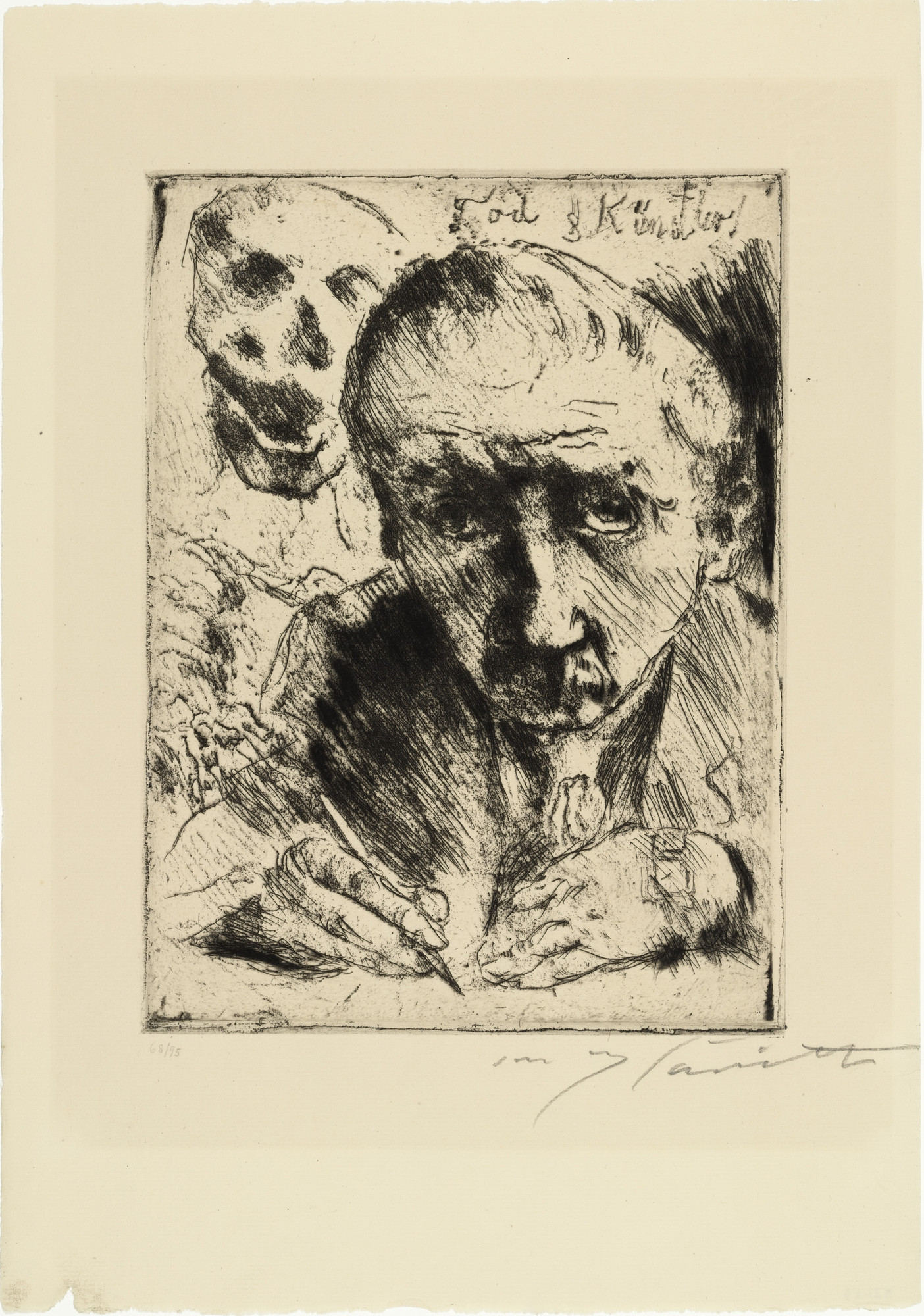 Lovis Corinth. Death and the Artist from Dance of Death