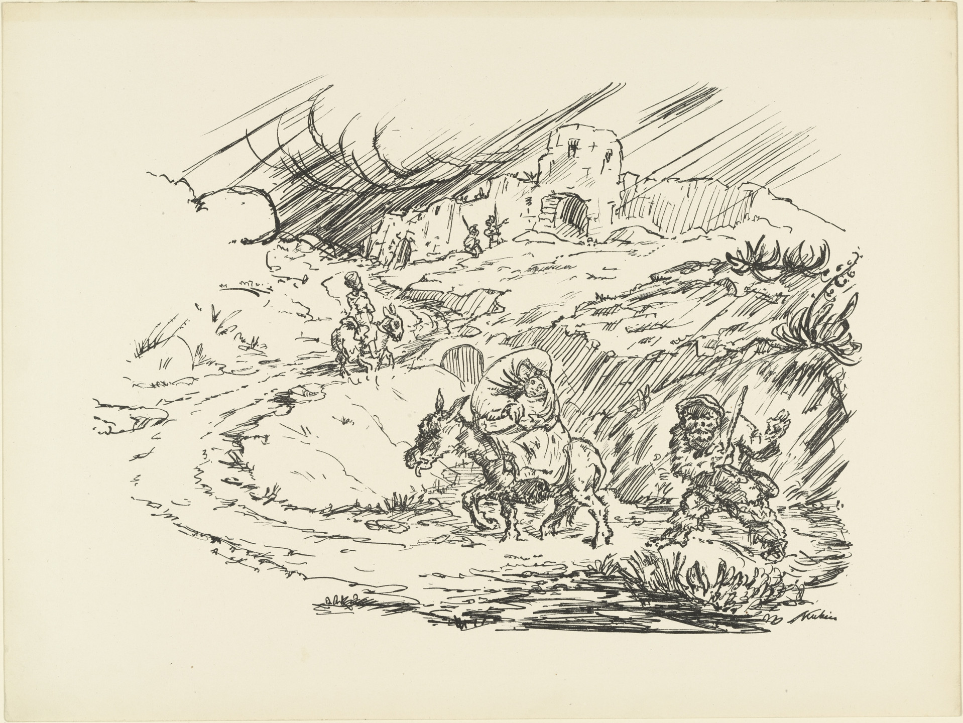 Alfred Kubin. In Flight (Auf der Flucht) from the illustrated book