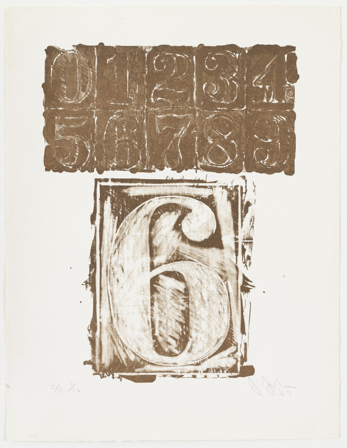 Jasper Johns. 6 from 0-9. 1963